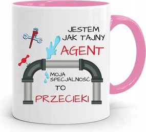 Rózsaszín Bögre Ajándék Vízvezeték Szerelőnek Titkos Ügynök fényképes nyomtatással