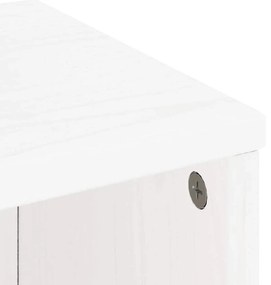 ODDA tömörfa fenyőfa fiókos oldalsó szekrény fehér 40x24x79 cm