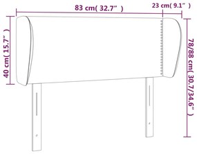 fehér műbőr szárnyas fejtámla 83x23x78/88 cm