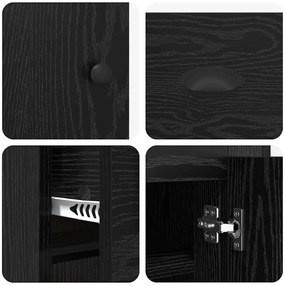 Magasfiú fiókkal Fekete tölgy 70 x 35,5 x 67,5 cm Faanyag