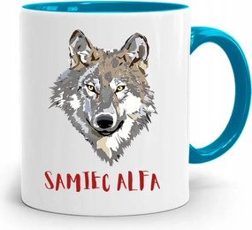 Kék Bögre Ajándék Apának Alfa Hím fényképes nyomtatással