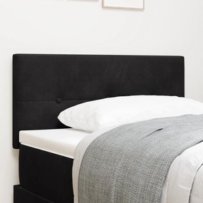 LED Fejtámla Gombos Kárpitozott Fekete 80 cm Bársony