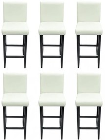 6 db fehér műbőr bárszék