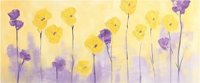Kép - Lila és sárga virágok (120x50 cm)