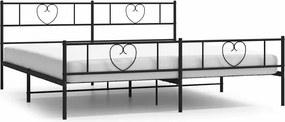 vidaXL fekete fém ágykeret fej- és lábtámlával 193 x 203 cm