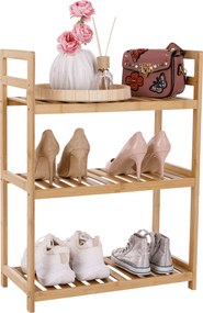 3 polcos polcállvány, természetes bambusz, FIORE TYP 1