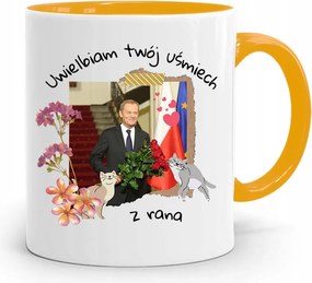 Donald Tusk Sárga Bögre Platform Ajándék fényképes nyomtatással