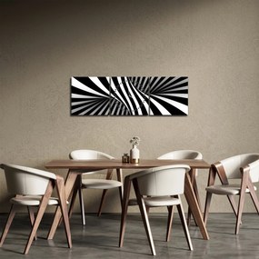 Absztrakt kép zebra csíkokkal (órával) (90x30 cm)