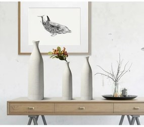 Fehér kerámia váza, 46 cm