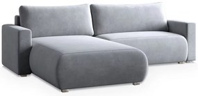 Világosszürke kinyitható sarokkanapé MONORA, kétoldalas