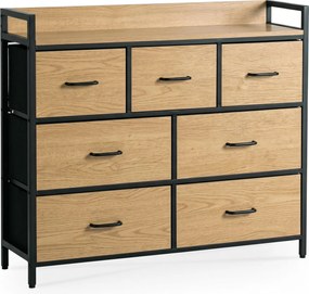 Komoda z Szufladami HUDSON 98 cm Dąb/Czarny