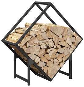 fekete hidegen hengerelt acél tűzifatároló 60x25x60 cm