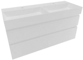 Naturel Savona Fürdőszobaszekrény mosdóval, 2 fiókos 118x53x44,8 cm fényes fehér SAVONA2120BISAT