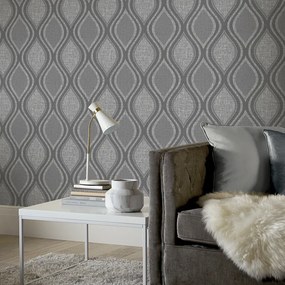 Arthouse Signature 1 Curve sötétszürke-szürke geometrikus vlies tapéta – 295100