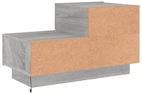 szürke sonoma éjjeliszekrény LED-világítással 70 x 36 x 40,5 cm