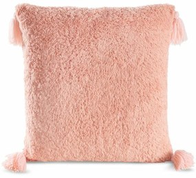 Elda szőrme hatású párnahuzat Púder rózsaszín 45x45 cm