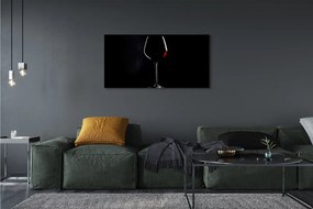 Canvas képek Fekete háttér egy pohár bor 100x50 cm