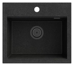 Gamma Modern 5055, 1 rekeszes gránit mosogató 560x500x210 mm, fekete pettyes, GMA-ZM-55-BP
