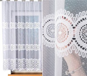 Malwina jacquard függöny mintás 018535 magasság 160cm, fehér színben (méterenként)