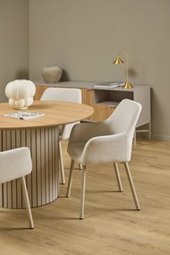 MAZZONI EXPORT VERA Bézs (Apia 453 szövet) / bézs váz - MODERN KÁRPITOZOTT CHENILLE  KAGYLÓSZÉK LOFT STÍLUSÚ NAPPALIBA/ÉTKEZŐBE