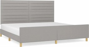 vidaXL világosszürke szövet ágykeret matrac nélkül 200 x 200 cm