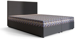 Franciaágy Boxspring 140 cm Skonto Comfort (sötétszürke + kötött minta) (matraccal és tárolóhellyel). 1056312