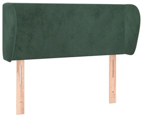 sötétzöld bársony fejtámla szárnyakkal 103x23x78/88 cm