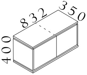 Creator fali szekrény 83,2 x 35 x 40 cm, fehér / antracit