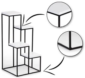 KASKADA virágtartó állvány 70x34 cm fekete/fehér