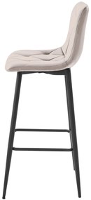 Sötét bézs bárszék NADO VELVET fekete lábakkal