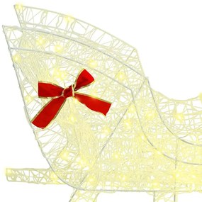 Rénszarvas húzta szán Meleg fehér 70 x 26 x 128,5 cm Akril