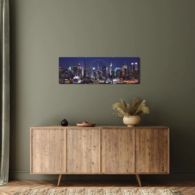 Kép - New York-i felhőkarcolók megvilágítva (órával) (90x30 cm)