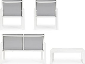 Fehér alumínium négyszemélyes kerti lounge szett Kallen – Bizzotto