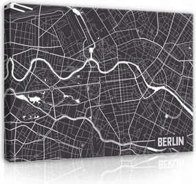 Vászonkép 80x60 Berlin térkép város alaprajz minimalizmus geometria vonalak utcák