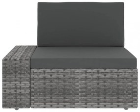 3 részes szürke polyrattan kerti ülőgarnitúra