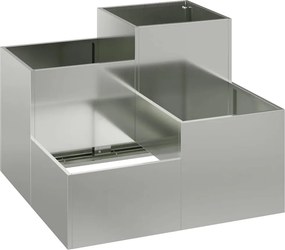 vidaXL Kerti cserép Ezüst 80 x 80 x 60 cm Horganyzott acél