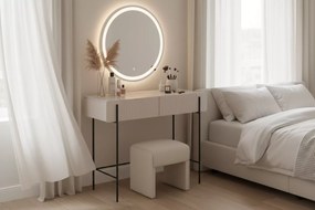 Malmi fiókos smikasztal - kasmír / krém bianca / fekete lábak