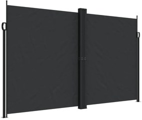 fekete behúzható oldalsó napellenző 200 x 600 cm