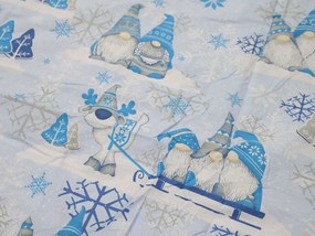 KARÁCSONYI MANÓ kék pamut ágyneműhuzat Ágyneműhuzat mérete: 70 x 90 cm | 140 x 200 cm