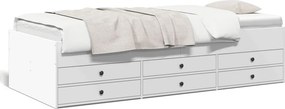 vidaXL fehér kanapéágy fiókkal matrac nélkül 75x190 cm