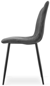 Szürke étkezőszék RIFT fekete lábakkal