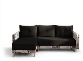 Sarok ülőgarnitúra Glimmer L (bézs + fekete) (B). 1057129