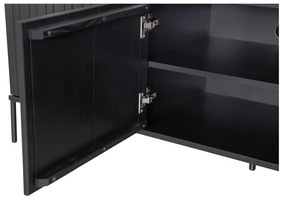 Fekete borovi fenyő TV-állvány 150x56x44 cm Gravure – WOOOD