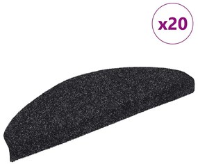 20 db fekete öntapadó lépcsőszőnyeg 65x21x4 cm