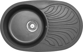 Venera Plus Metalac 129067 Gránit Mosogatótálca - Csepegtetőtálcás, Szemcsés Fekete