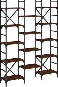 vidaXL barna tölgyszínű szerelt fa könyvespolc 127,5x28,5x172,5 cm