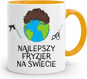 Sárga Fodrász Bögre A Világ Legjobb Fodrásza fényképes nyomtatással