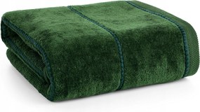 Mari törölköző 50x90 zöld, díszes, velúr csíkos szegéllyel, 500 g/m2