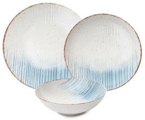 24 darabos étkészlet fehér/kék/porcelán