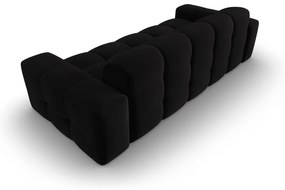 Fekete bársony kanapé 222 cm Kendal – Micadoni Home